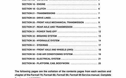 Case IH Farmall 70, 80 ,90 ,95 Tractors Service Manual