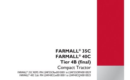 Case IH FARMALL 35C, FARMALL 40C Tier 4B (final) Compact Tractor Service Manual