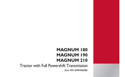 CASE IH Magnum 180 190 210 Series Tractors Service Manual