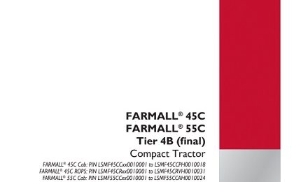 Case IH FARMALL 45C, FARMALL 55C Tier 4B (final) Compact Tractor Service Manual