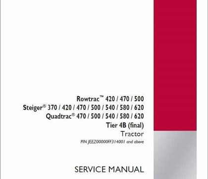 Case IH Rowtrac 420 470 500 Tier 4B (Final) Tractors Service Manual