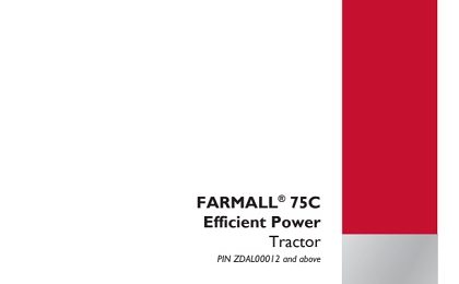 Case Farmall 75C Efficient Power Tractor Service Manual