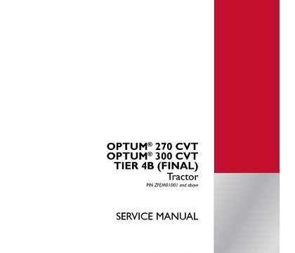 Case IH OPTUM 270 CVT, OPTUM 300 CVT TIER 4B (FINAL) Tractor Service Manual