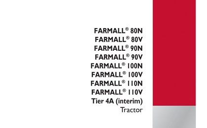 Case IH Farmall 80N, 80V, 90N, 90V, 100N, 100V, 110N, 110V Tier 4A Tractor Service Manual