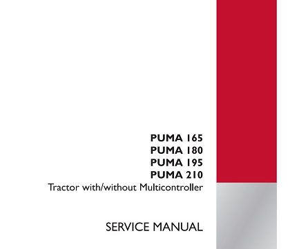 CASE IH PUMA 165 180 195 210 Tractor with,without Multicontroller Service Manual