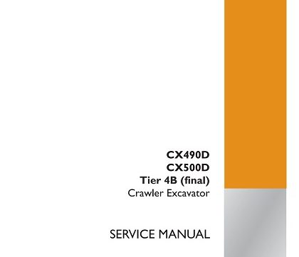 Case CX490D CX500D Tier 4B (final) Crawler Excavator Service Manual