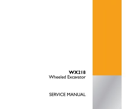 Case WX218 Wheeled Excavator Service Manual