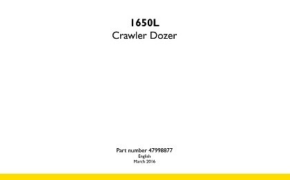 Case 1650L Crawler Dozer Service Manual