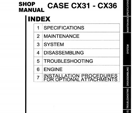 CASE CX31 CX36 Hydraulic Excavator Service Manual