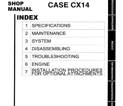 CASE CX14 Hydraulic Excavator Service Manual