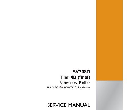 Case SV208D Tier 4B (final) Vibratory Roller Service Manual