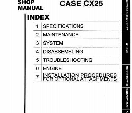 CASE CX25 Hydraulic Excavator Service Manual