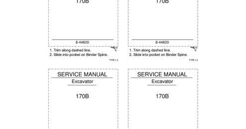 Case 170B Crawler Excavator Service Manual