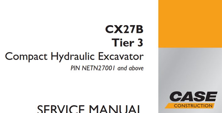 Case CX27B Tier 3 Compact Hydraulic Excavator Service Manual