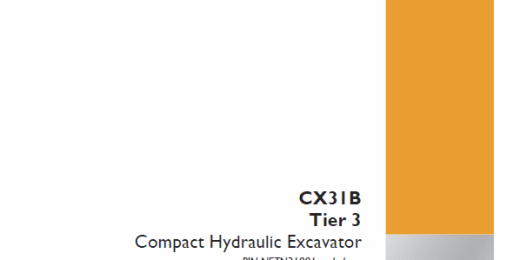 Case CX31B Tier 3 Compact Hydraulic Excavator Service Manual