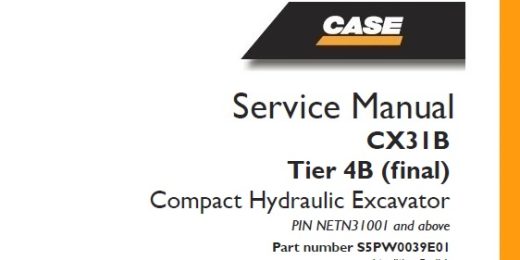 Case CX31B Tier 4B (final) Compact Excavator Service Manual